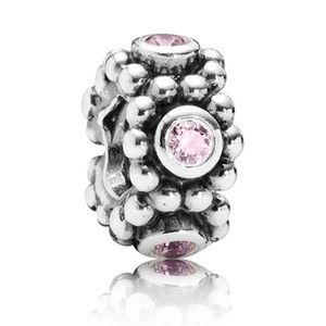 NEW Pandora Her Majesty Spacer with Pink Zirconia Sterling Silver